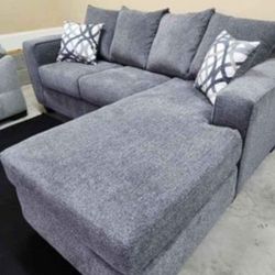 Brand New Artisanal Charcoal Grey Compact 2pc Sectionals (4 Colors Available)