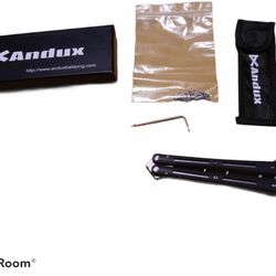 Andux Land Lightweight Stainless Steel Folding Training Knife with Replacement Screws.