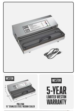 Weston Pro-2300 Vacuum Sealer Machine for Food Preservation & Sous Vide