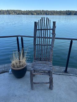 Handcrafted Rustic Twig High-Back Accent Chair – Folk Art / Patio Decor