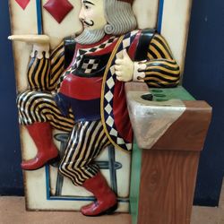 Antique Pool Stick And Rack Holder Rare 