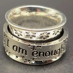 I Am Enough Dandelion Spinner Ring Anxiety Reliever Fidget Size 7 New