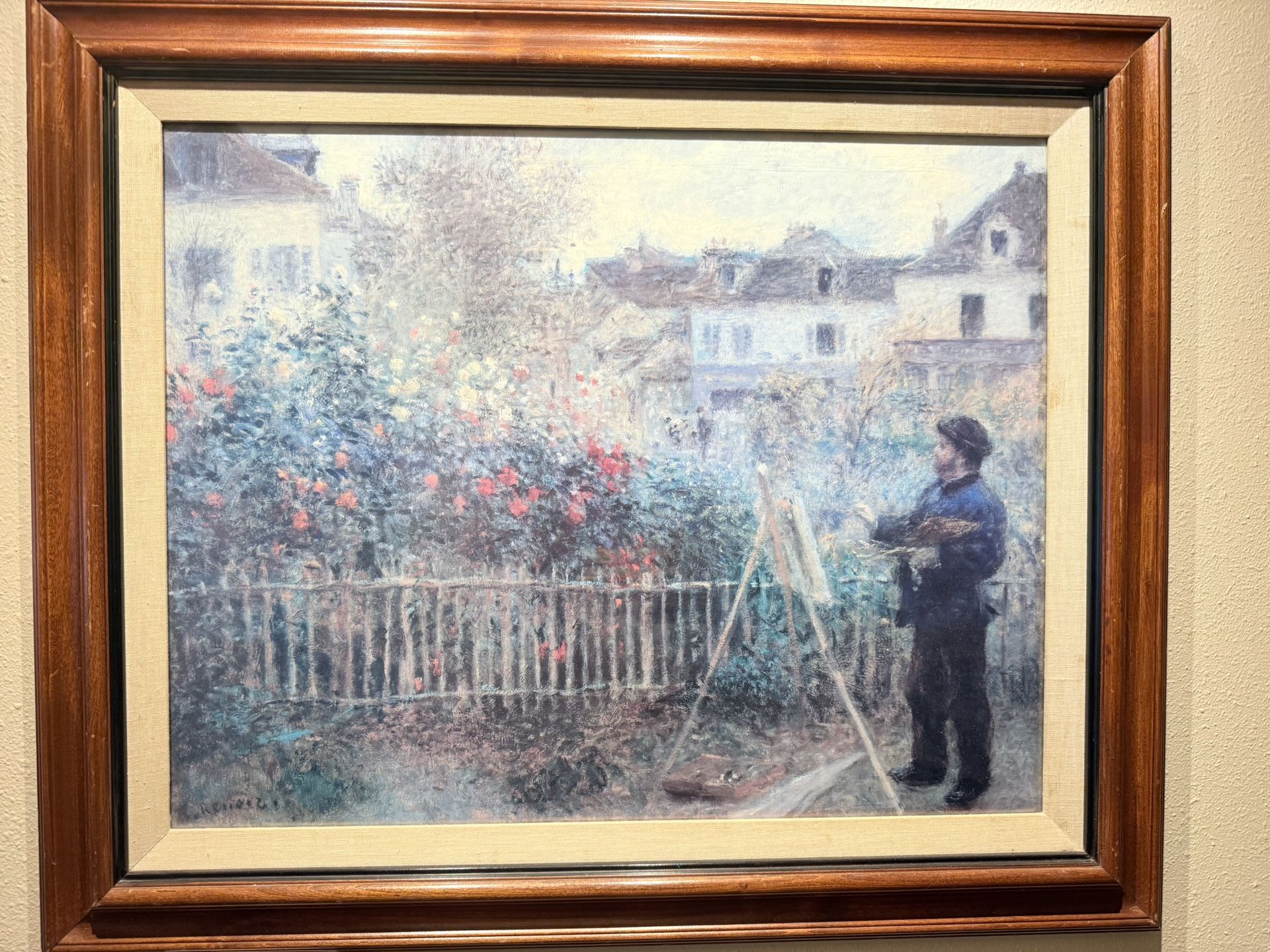 Pierre-Auguste Renoir, Claude Monet Painting in His Garden Framed Print