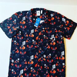 Adidas Philip Colbert Save The Lobsters Button Down Shirt Men’s Size L