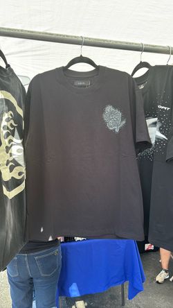 Amiri Black T-Shirt with Crystal Graphic