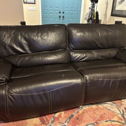 Leather Couch, Power Recline 