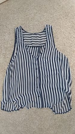 Navy blue and white crop top