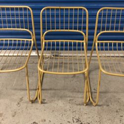 3 Good condition metal chairs