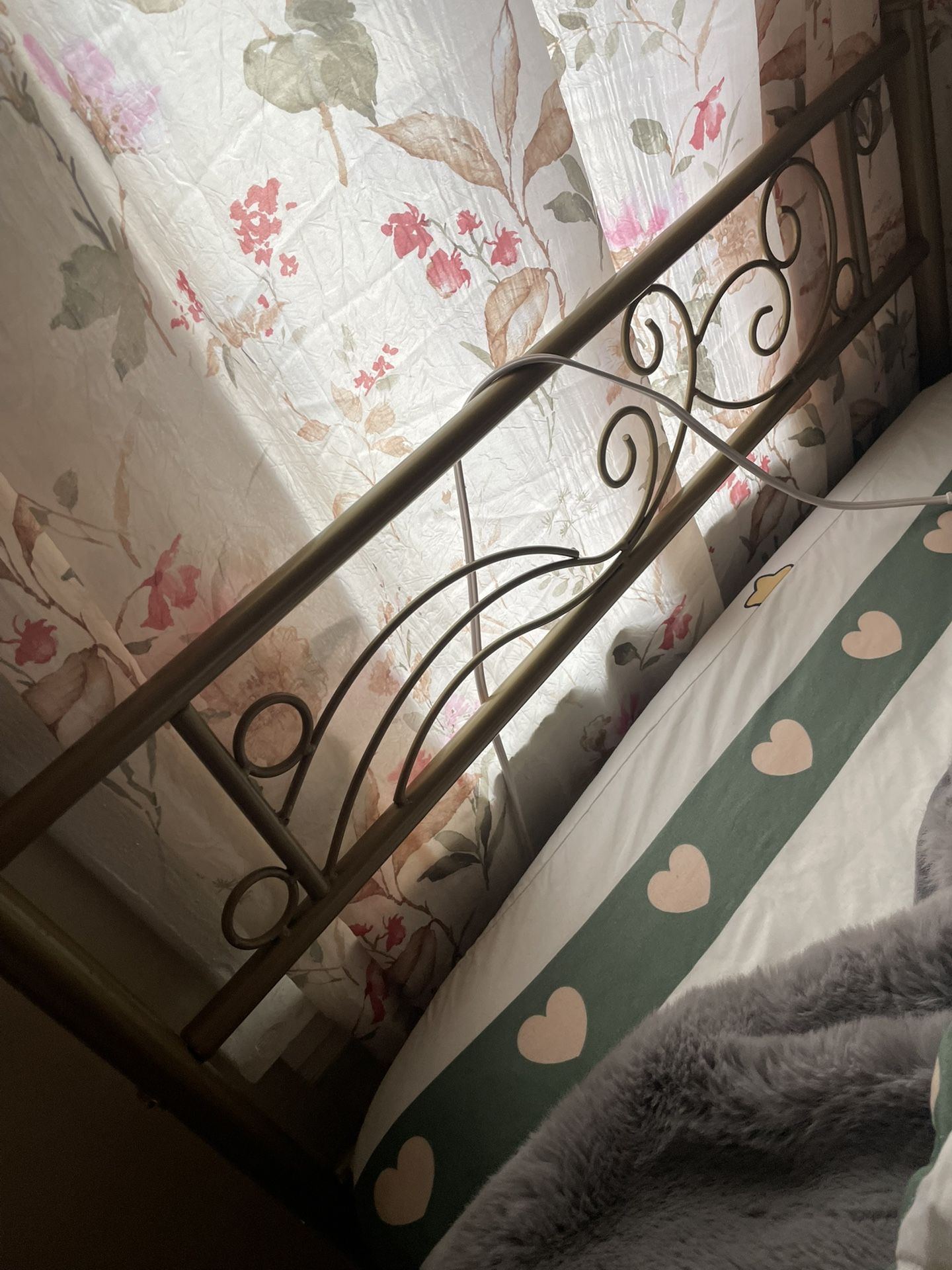 Two Gold Twin Beds