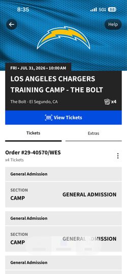 La Chargers trainging camp