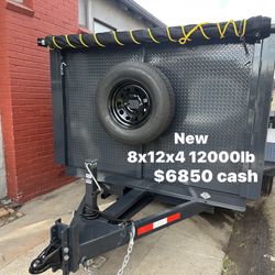 Dump Trailer Heavy Duty 8x12x4 12000lb $6850 Cash Only
