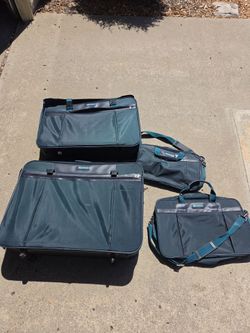Vintage Samsonite Softside 4-Piece Luggage Set (Teal)