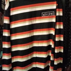 Welcome Striped Long Sleeve Shirt Men's XL