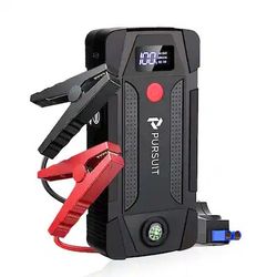 Pursuit - 1000A Portable Jump Starter, 12V Car Jumper Box with 8000mAh Power Bank & LED Flashlight