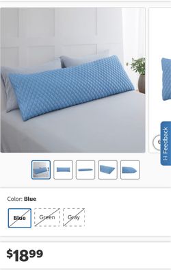 Blue Quilted Body Pillow Cover