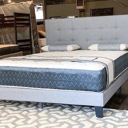 Full Platform Bed Plus Mattress And Boxspring (free Delivery)