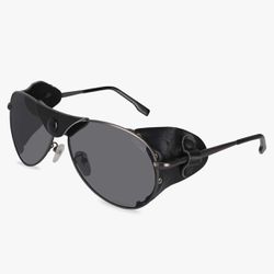 OSSAT Polarized sunglasses with side shields cowhide wind proof sunshade Black