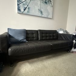 Ikea Morabo Dark Brown Leather Sofas (2)