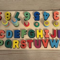 Wooden Alphabet & Number Puzzle