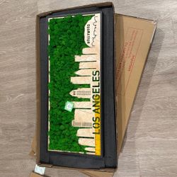 Los Angeles Moss City Silhouette Metal Framed Wall Art Medium 30 in. x 12.6 in.