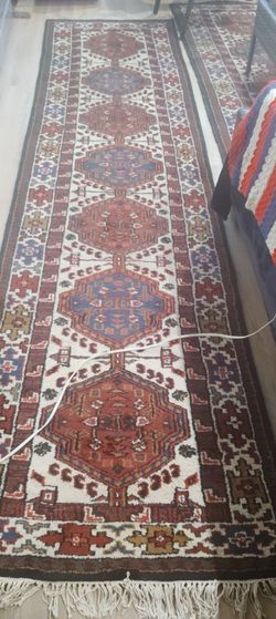 Persian hand knotted runner rug