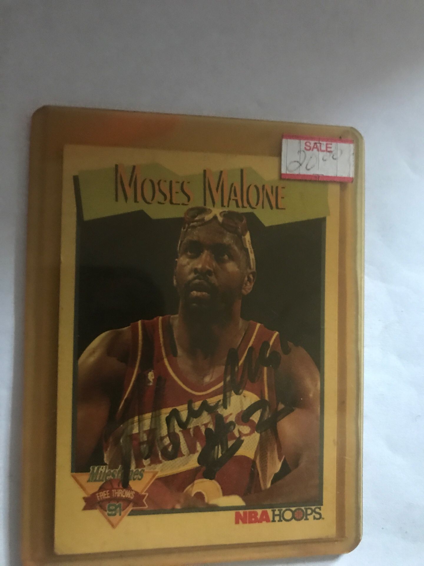 Autographed Moses Malone card