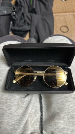 Versace Round Gold Frame Sunglasses with Case