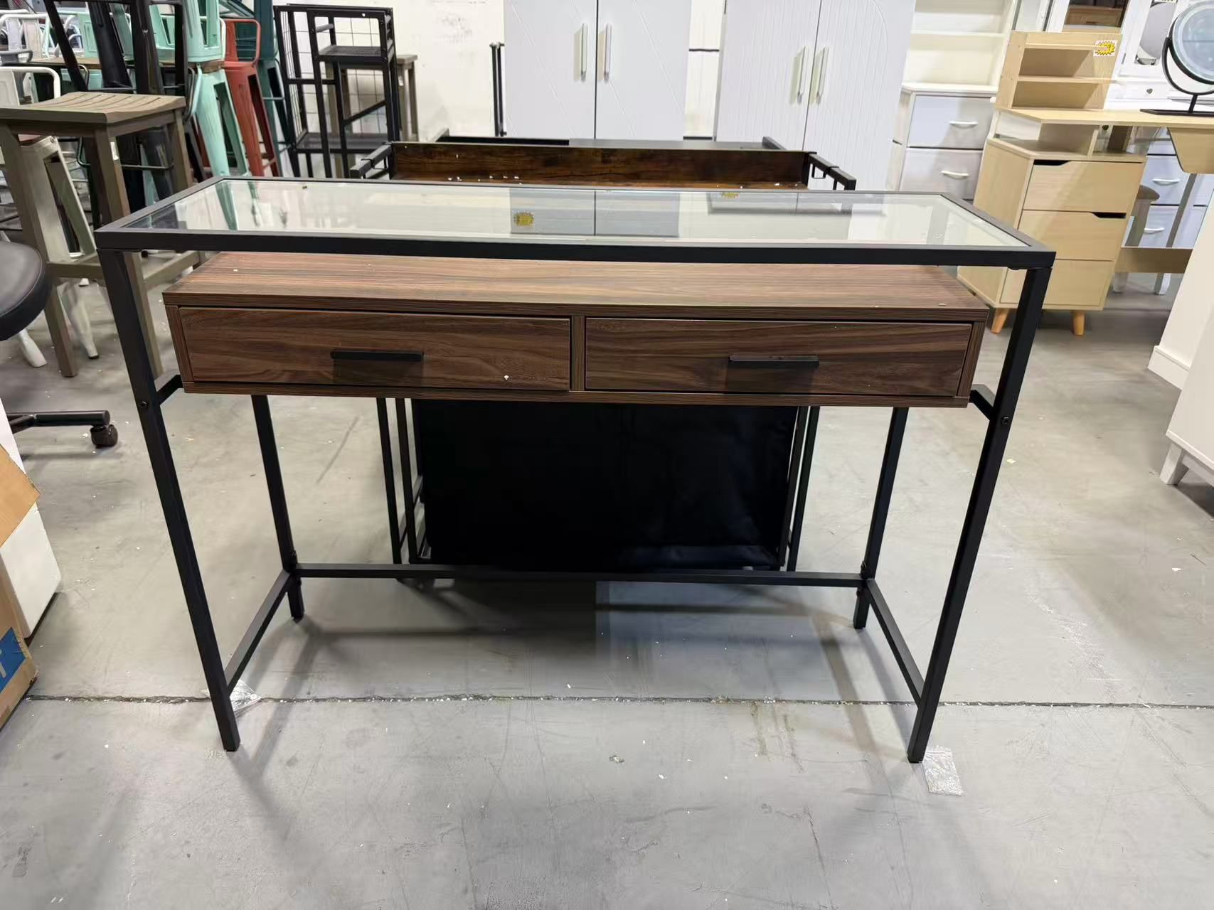 New Entryway Console Table - 43 Inch Narrow Console Table 2 Drawers