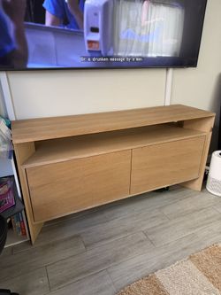 Crate & Barrel Small Natural Wood Entertainment Center
