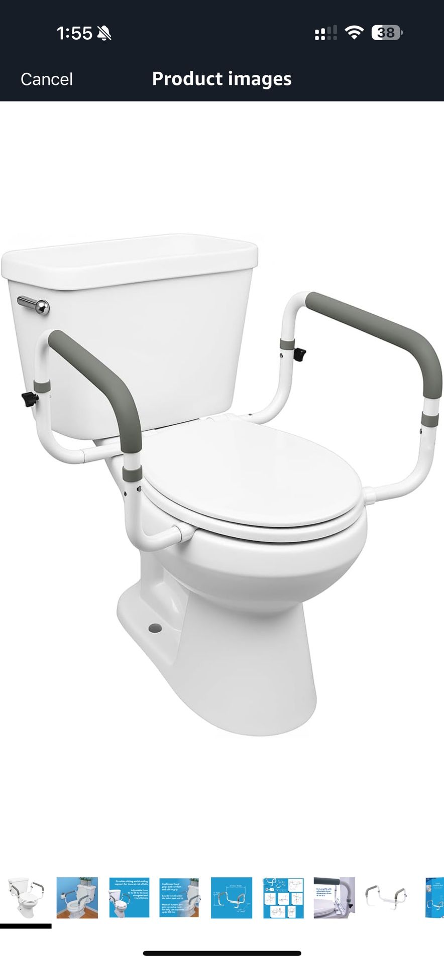 New Carex Toilet Safety Frame Rails With Adjustable Width - Toilet Rails For Elderly, Handicap, Home Health Care Equipment Supports 300lbs