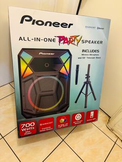 Pioneer ~ 700-Watt All-In-One Party Speaker ~ Bluetooth DJ & Karaoke Speaker,  LED Lights (NEW)