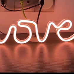 1pc 13.58x5.11in (About 34.5x13cm) Neon Love Sign, Usb/Battery Powered Led Neon Light In Pink Love Shape For Bedroom, Party, Birthday, Wedding, Home A