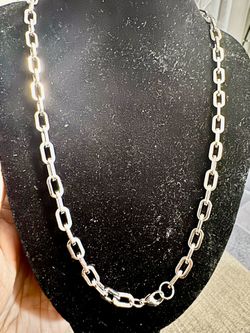 Stainless Steel Rhodium Plated Clip Chain