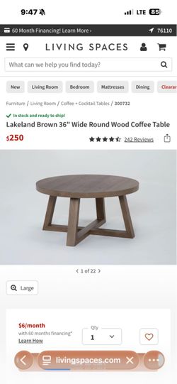 lakeland wood coffee table