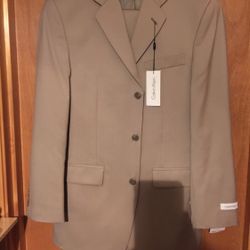 Calvin Klein 2pcs Suits, Tan, 36R Wool. (Brand New)
