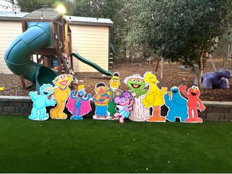 Handmade Sesame Street Party Decor Bundle – Hooper’s Store, Food Truck, 11 Centerpieces & Character Cutouts