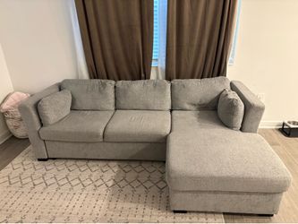 American Signature “Plush” Modular Pit Sectional – Feather-Filled, Gray
