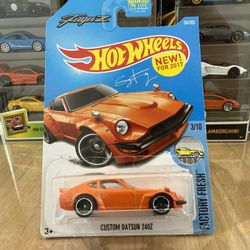 🇯🇵 HOT WHEELS 2015 - Orange Custom Datsun 240z - Factory Fresh 3/10 - 174/365 - Die Cast Toy 🇯🇵