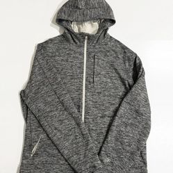 LULULEMON Mens City Sweat Zip Hoodie Fleece Heathered Muslin size M Run Gym EUC