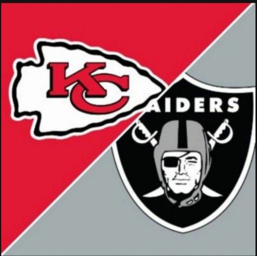 Amazing  Raiders  Vs. Chiefs Tickets 6 Rows from The Field! 11/14/21 Sunday Night Football!!