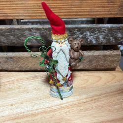80’s Handcrafted Elf Santa Figure 
