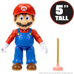 (NEW) The Super Mario Bros. Movie: Mario Figure with Plunger Accessory (Perfect Gift for Mario Fans)