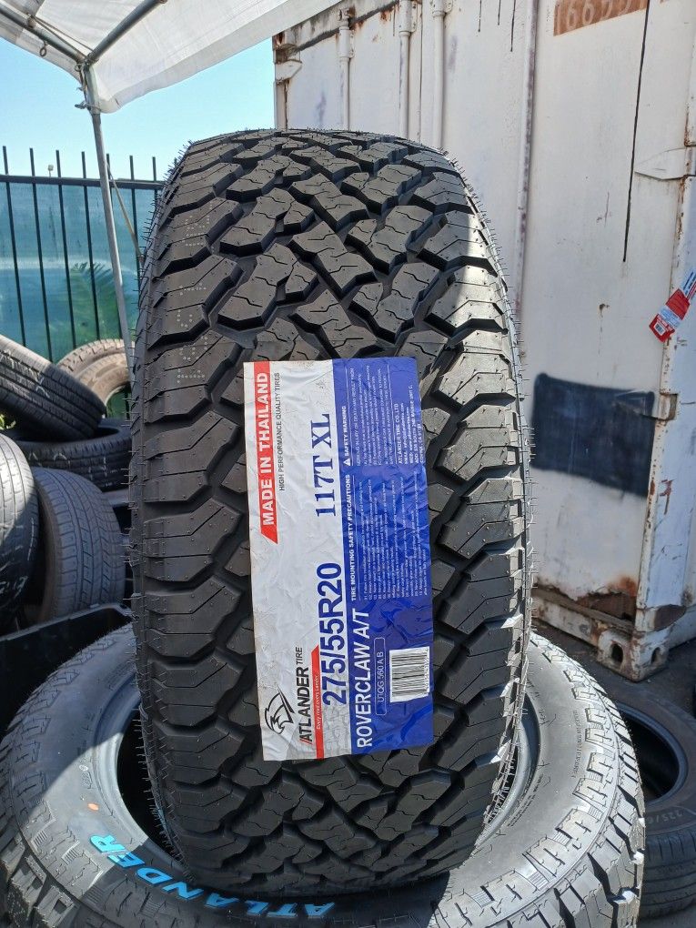 4 New Tires Installed/ 4 Llantas Nuevas Instaladas 275/55/20 Atlander All Terrain Tires