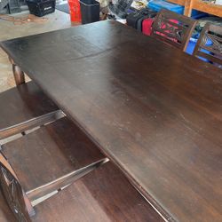 Pier 1 Teak Wood Table And Six chairs 