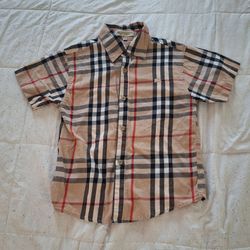 Boy's Plaid Button Down Short Sleeve Shirt