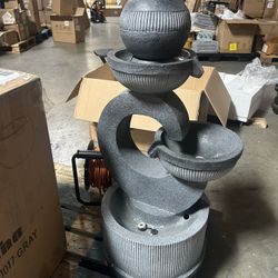 Water Fountain Outdoor Garden with Pump&led Light,Outdoor Fountains and Waterfalls Clearance,Modern Outdoor Fountain 3 Bowls Garden Fountains for Pati