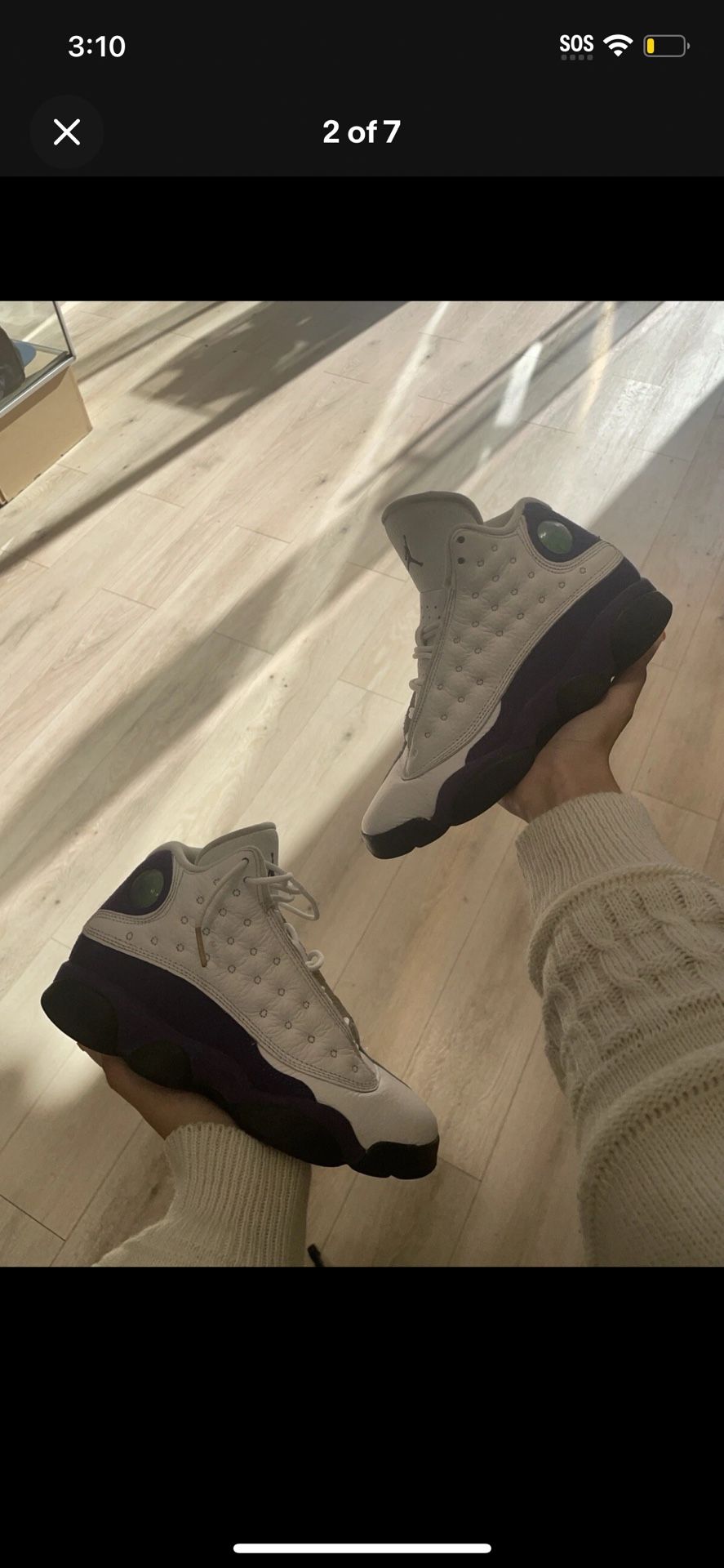 PREOWNED Nike Air Jordan 13 Lakers Purple GS Size 4Y 