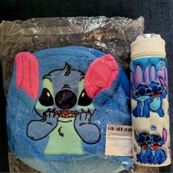Disney Stitch Plush Backpack & Stich Plastic Waterproof Cup