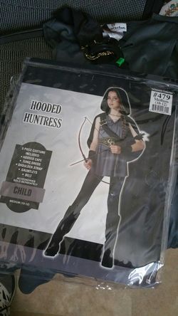 Hooded Huntress, girl halloween costume. CHILD medium 10-12
