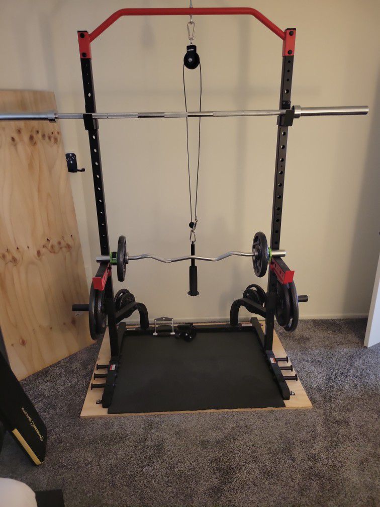 Gym Rack, Bars And Weights 